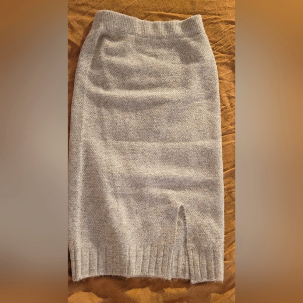Heather gray wool skirt